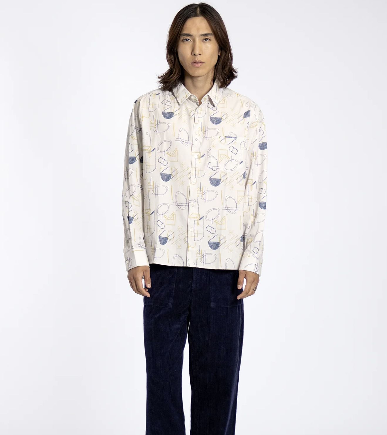 Day Shirt - White Hand Sketch Print