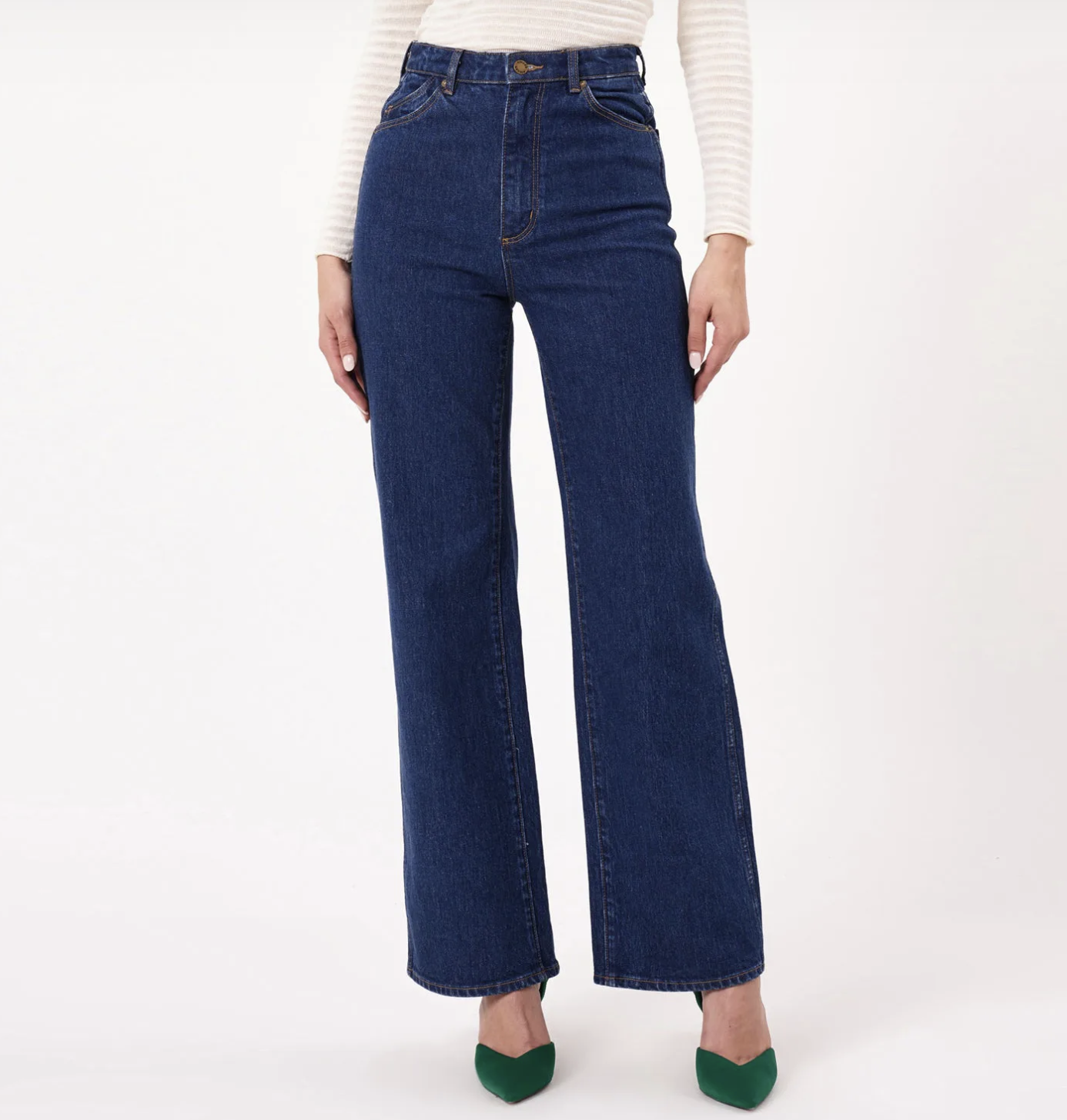 Heidi High-Rise Wide Leg Jeans - Dark Stone