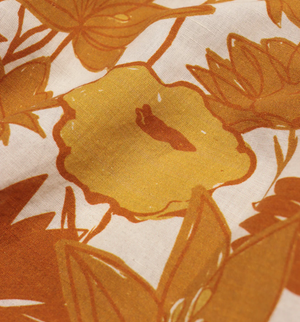 Selleck Shirt - Honey Gold Flower Collage Print