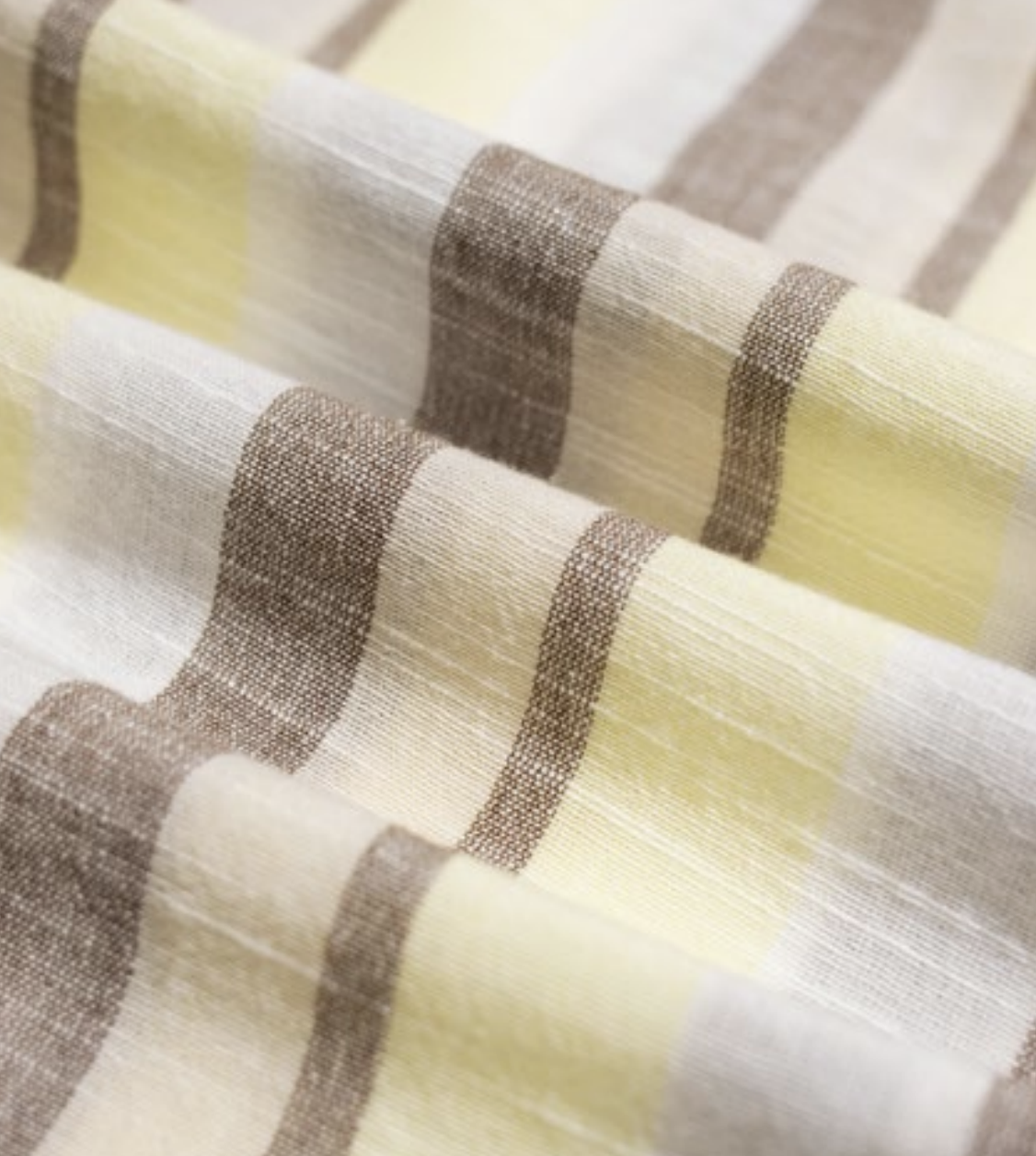 Selleck Shirt - Brown/Yellow Slub Stripe