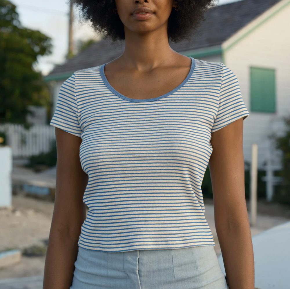 Scoop Ribsy Tee - Navy Stripe