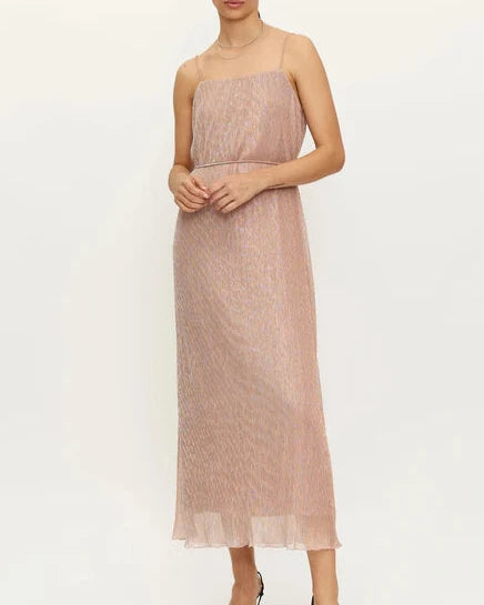 Lurex Maxi Dress - Pink