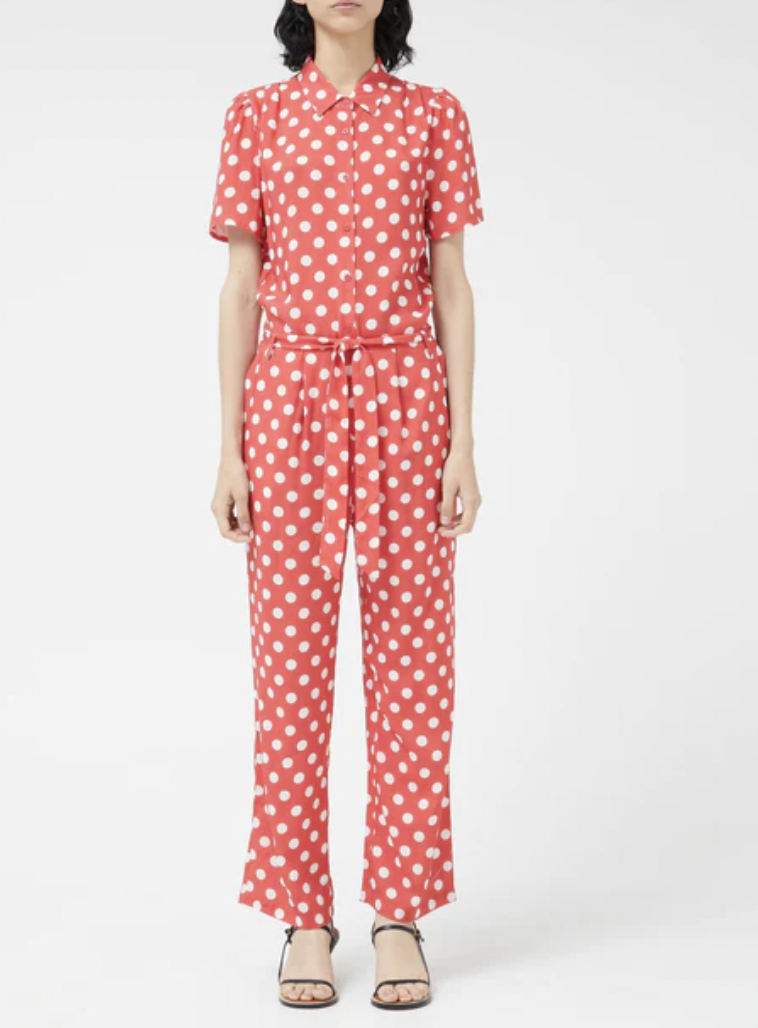 Polka Dot Jumpsuit - Red