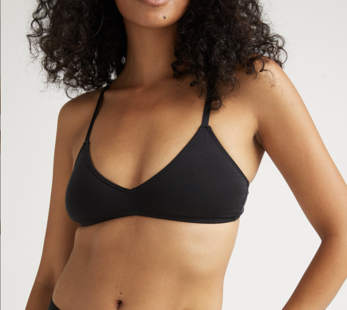 Women's Stretch T-Shirt Bralette - Black