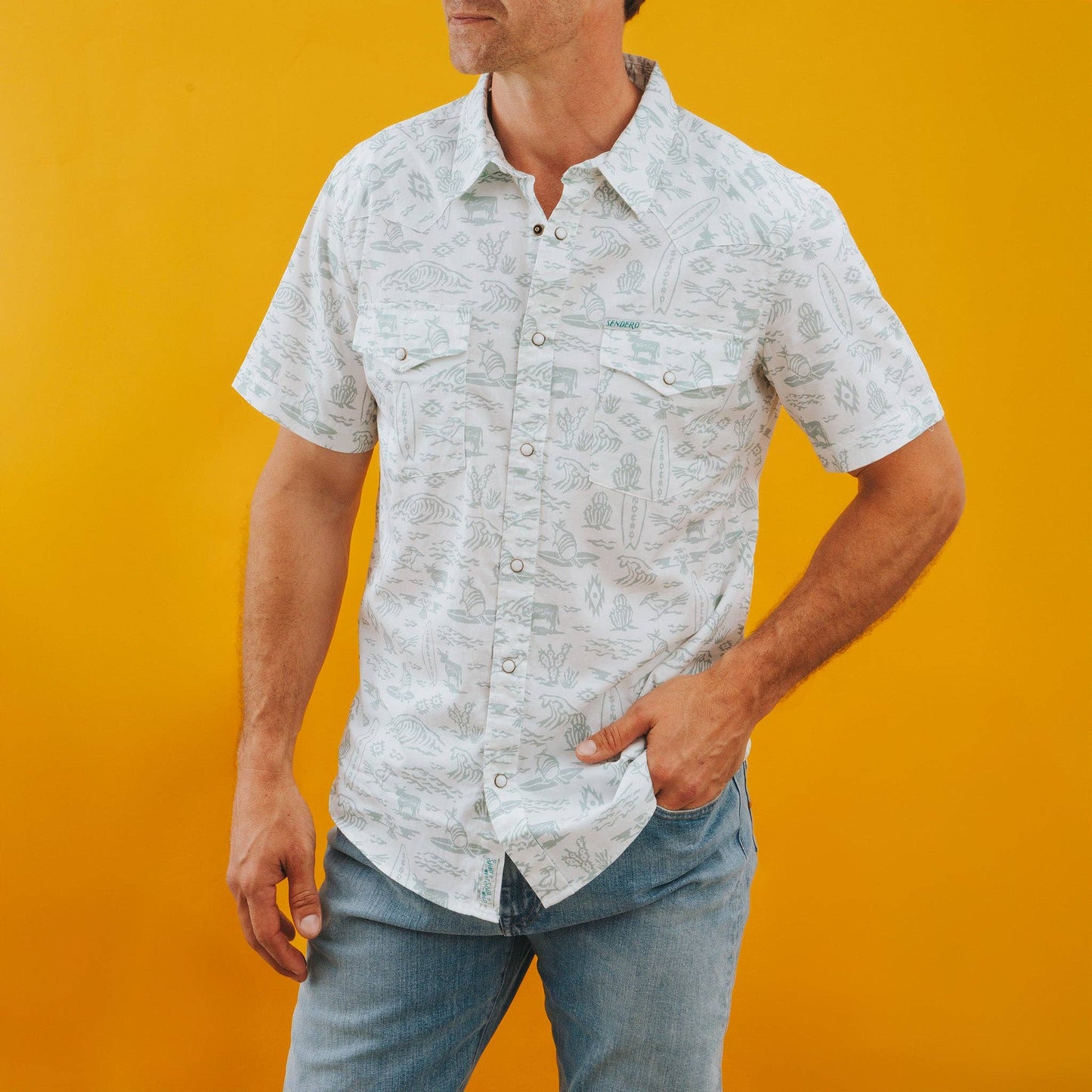 Serape Pearl Snap Short Sleeve