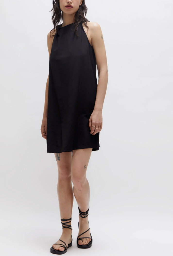 black satin strappy dress Strappy Plunge Front Shirred Midi Dress In Black Satin | EGO US