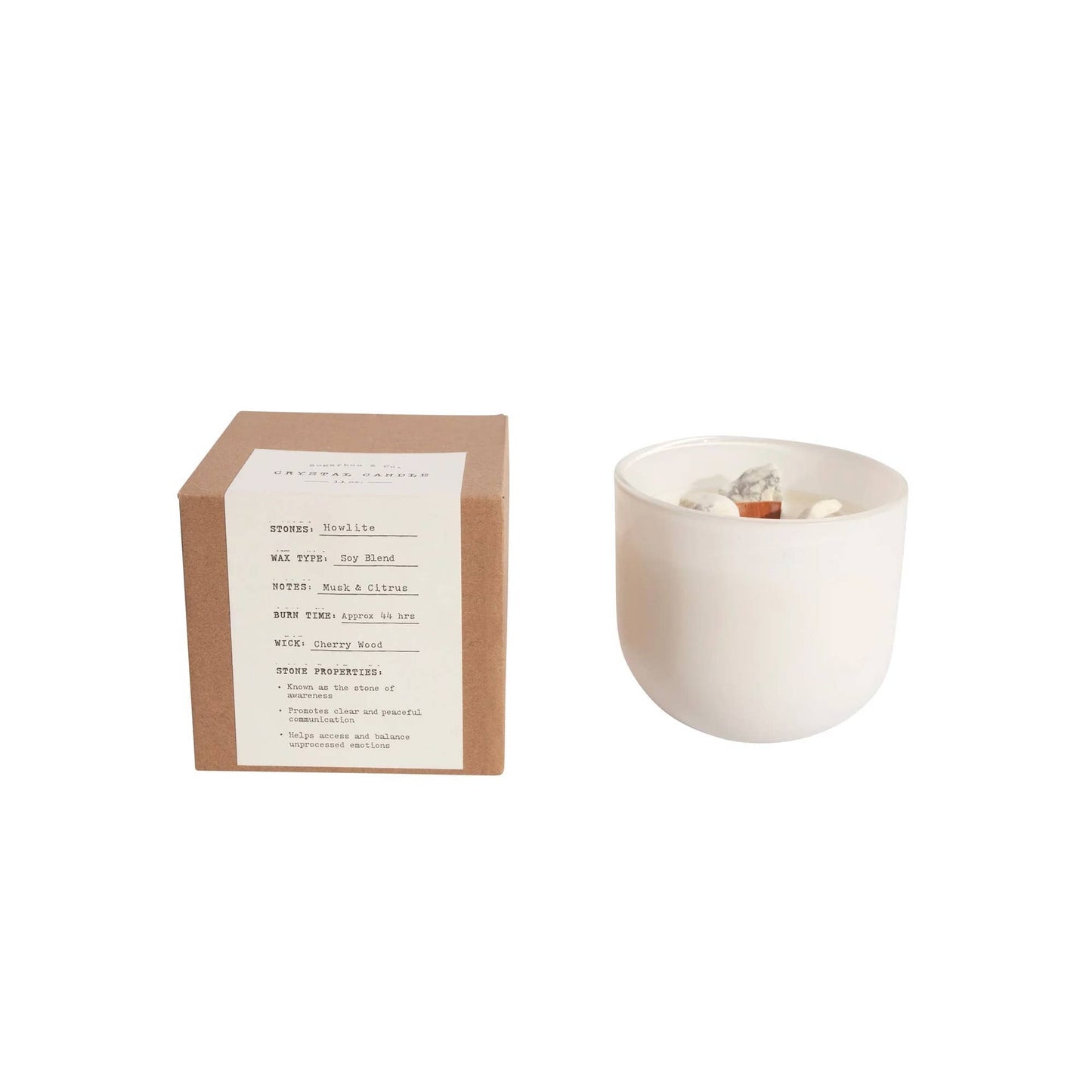 Howlite Crystal Candle - 11oz