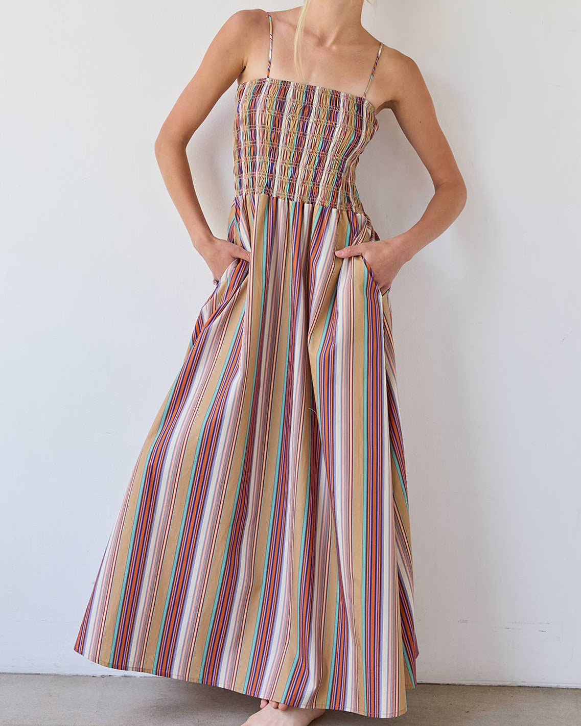 colorful striped maxi dress Sunset Market Size:1 (XS) Xscape Evenings Satin Long this dress is sure ccogtan