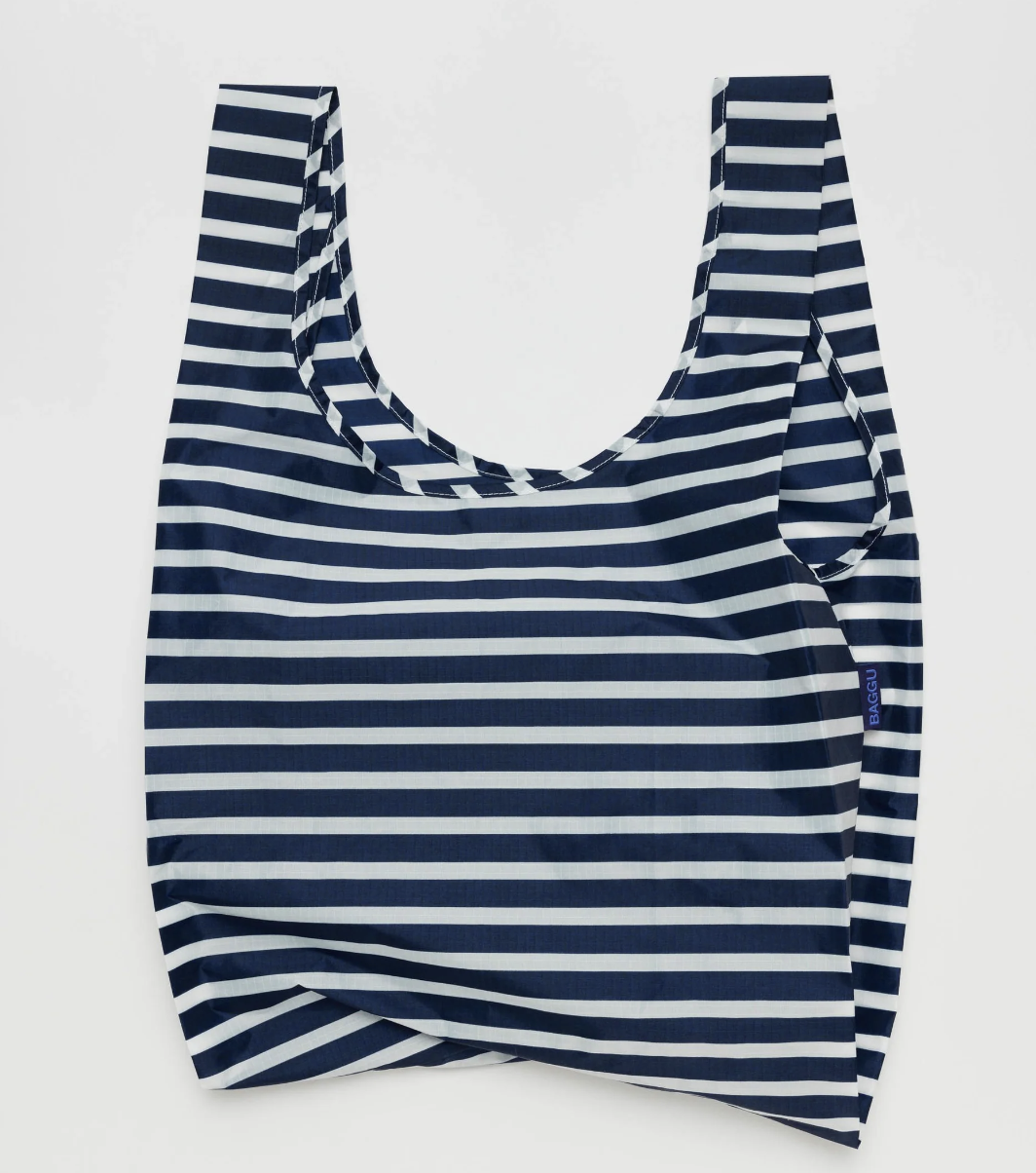 Standard Baggu - Navy Stripe