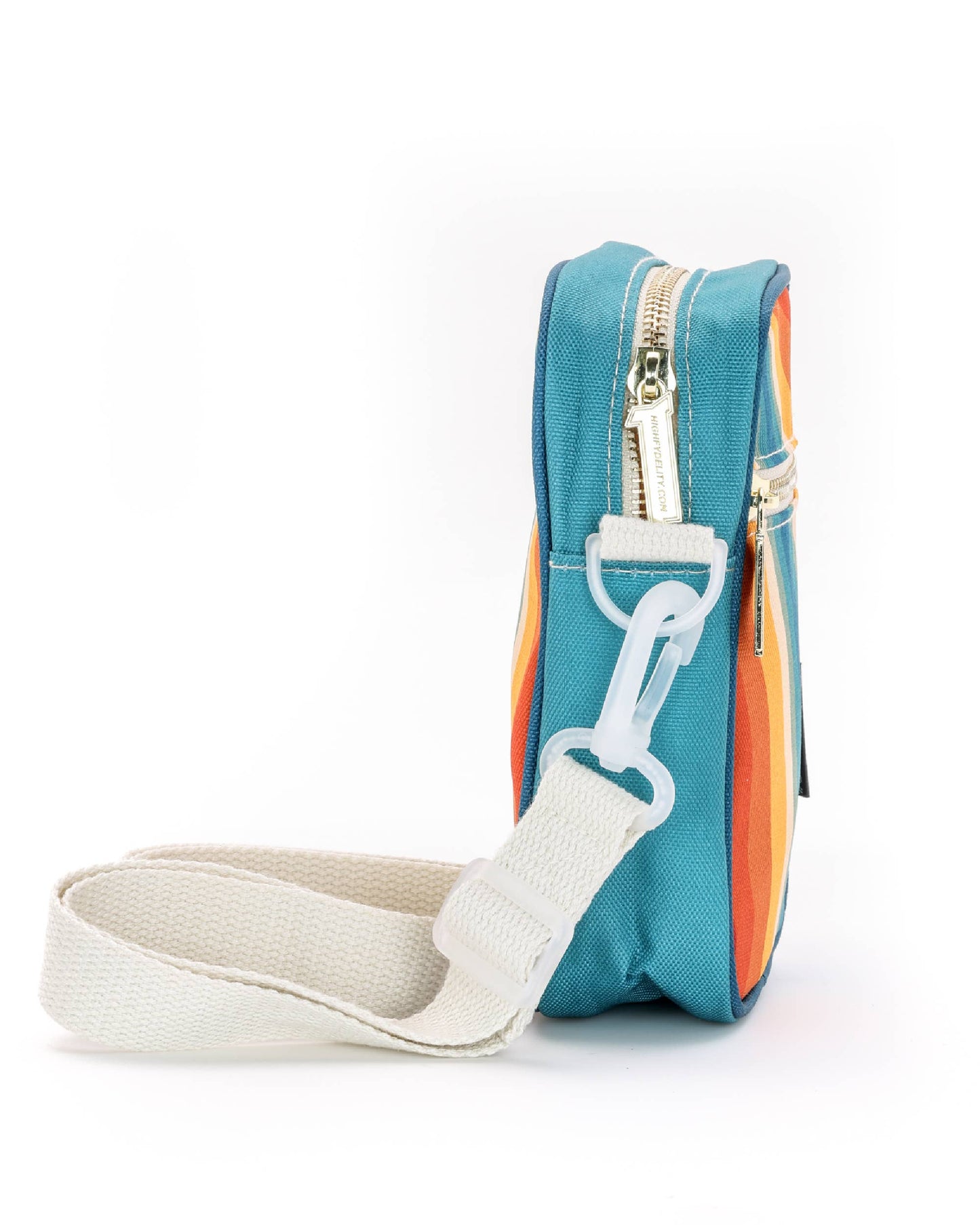 Blue bag with a strap on a white background