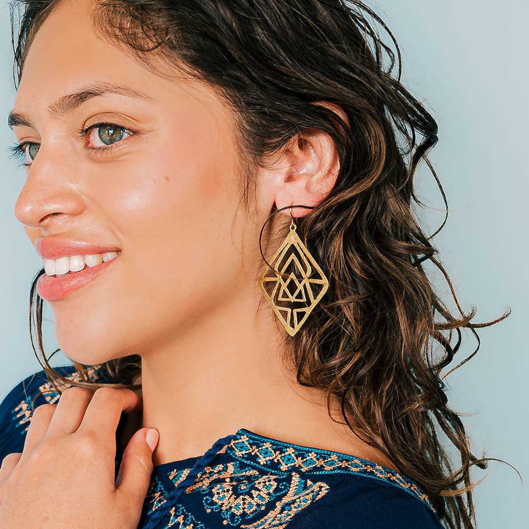 Ornamental Things - Geometric Rhombus Earrings