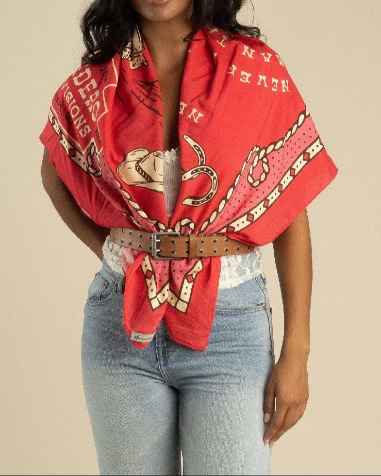 Never Was a Horse Red Bandana Scarf