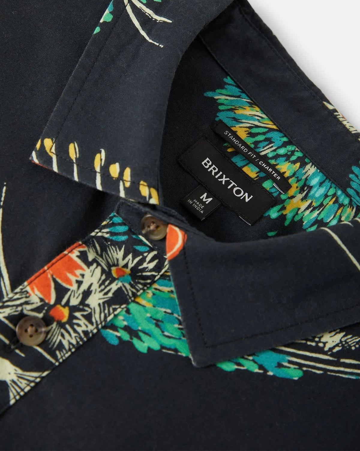 Black Floral Charter Print Shirt