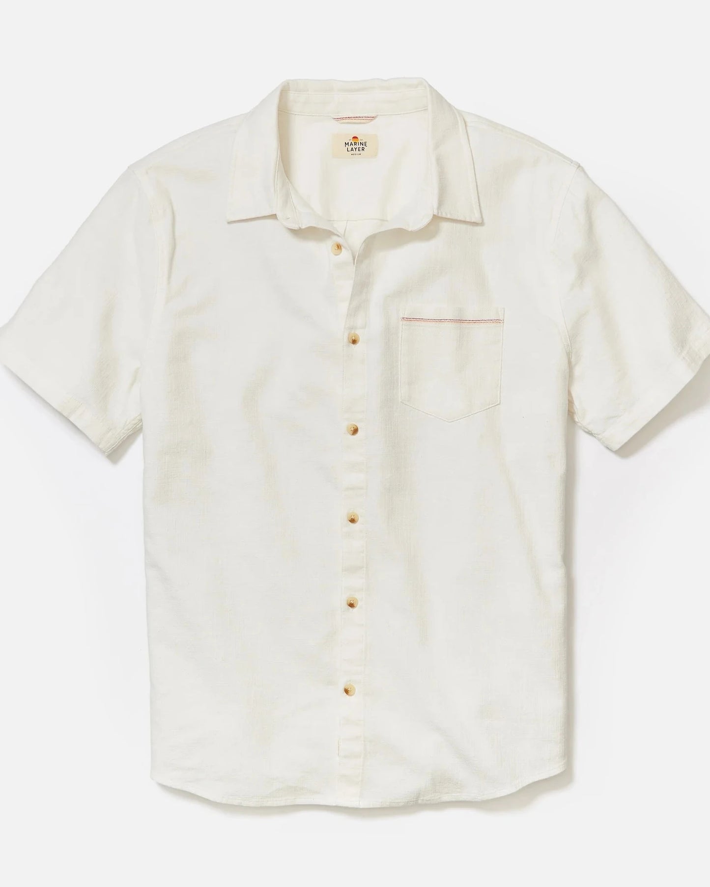 White short-sleeve shirt on a white background