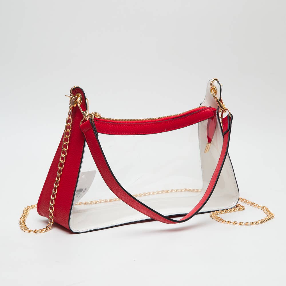 Red clear handbag/purse