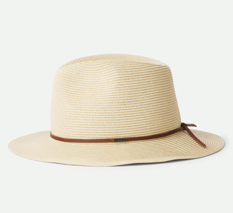 Wesley Straw Packable Fedora - Tan
