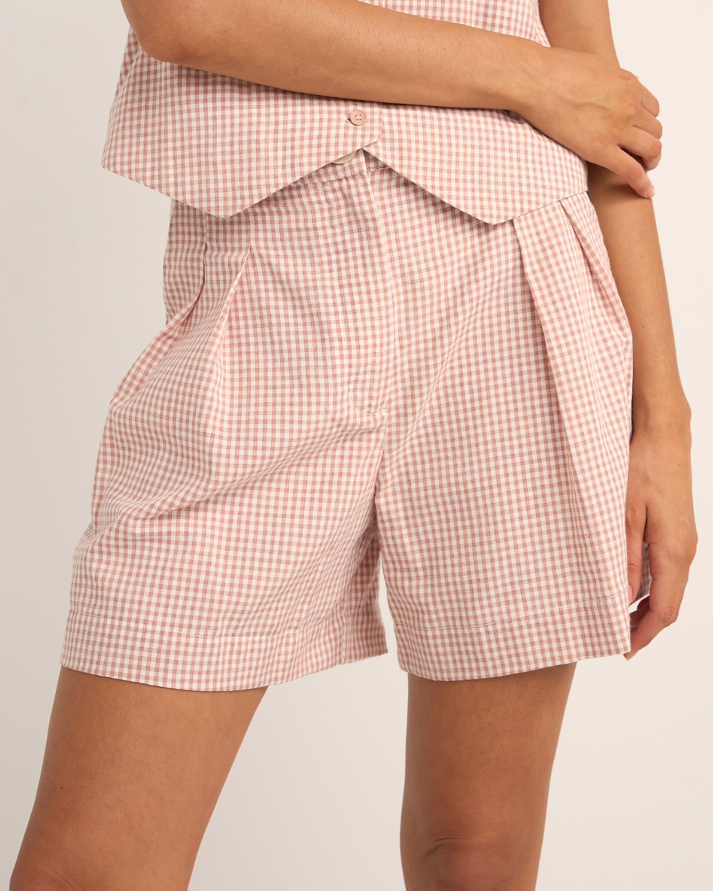 Dusty Pink Lola Check Short