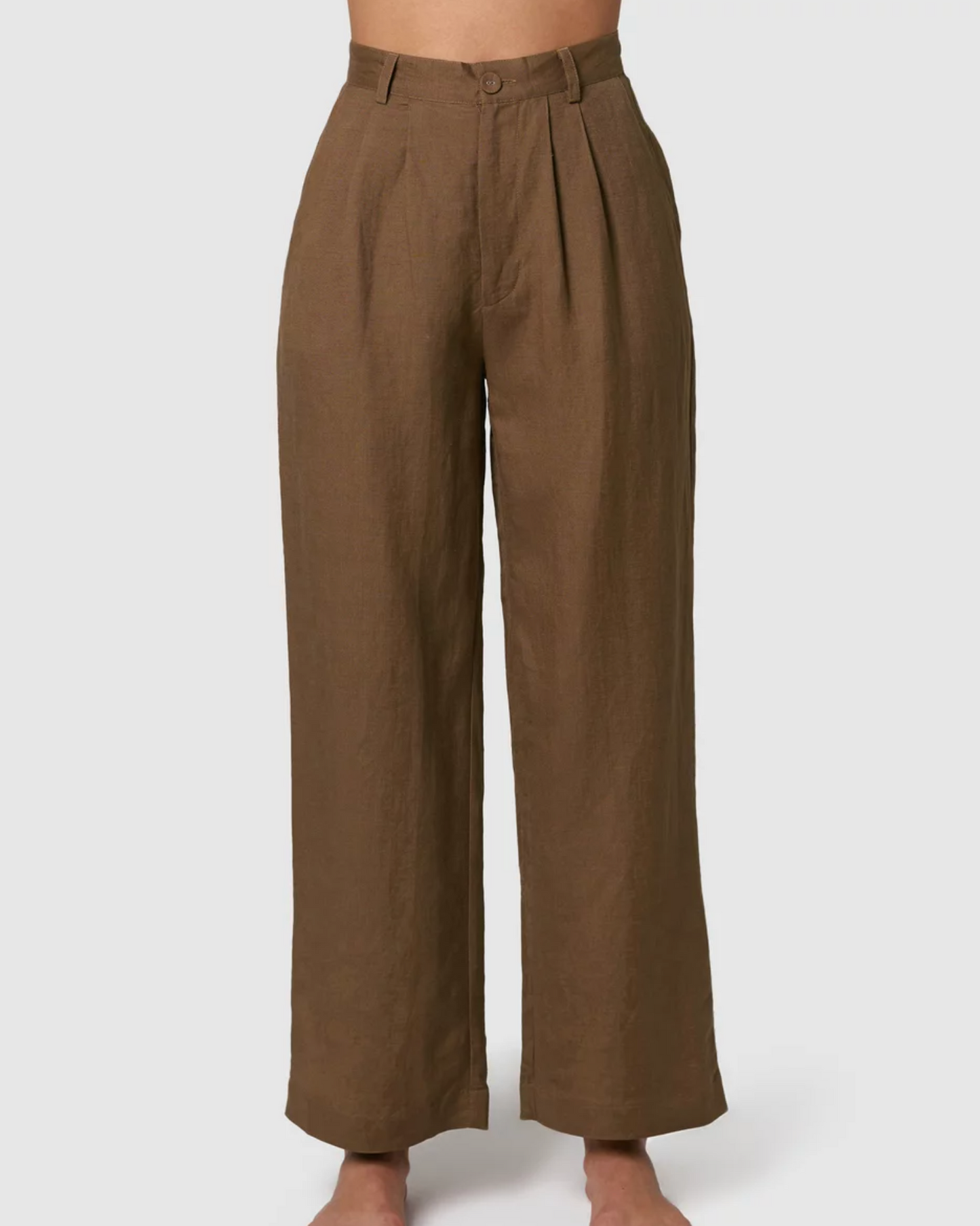 Tobacco Chloe Pleat Linen