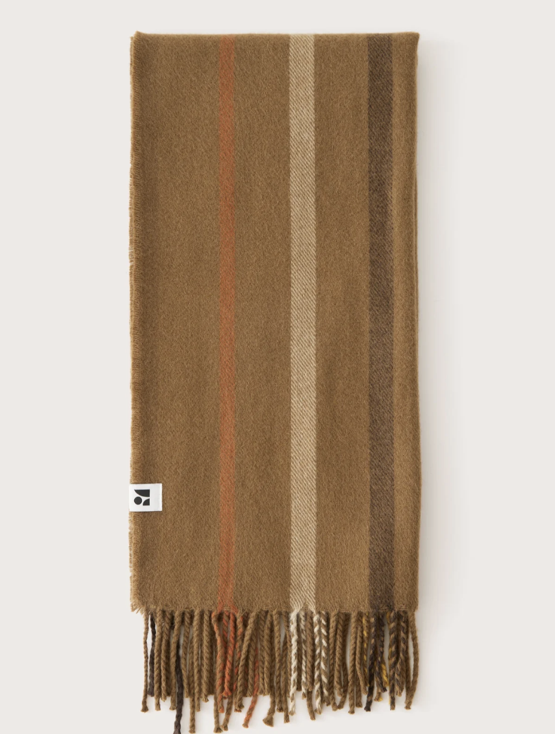 Patterned Woven Scarf - Sepia