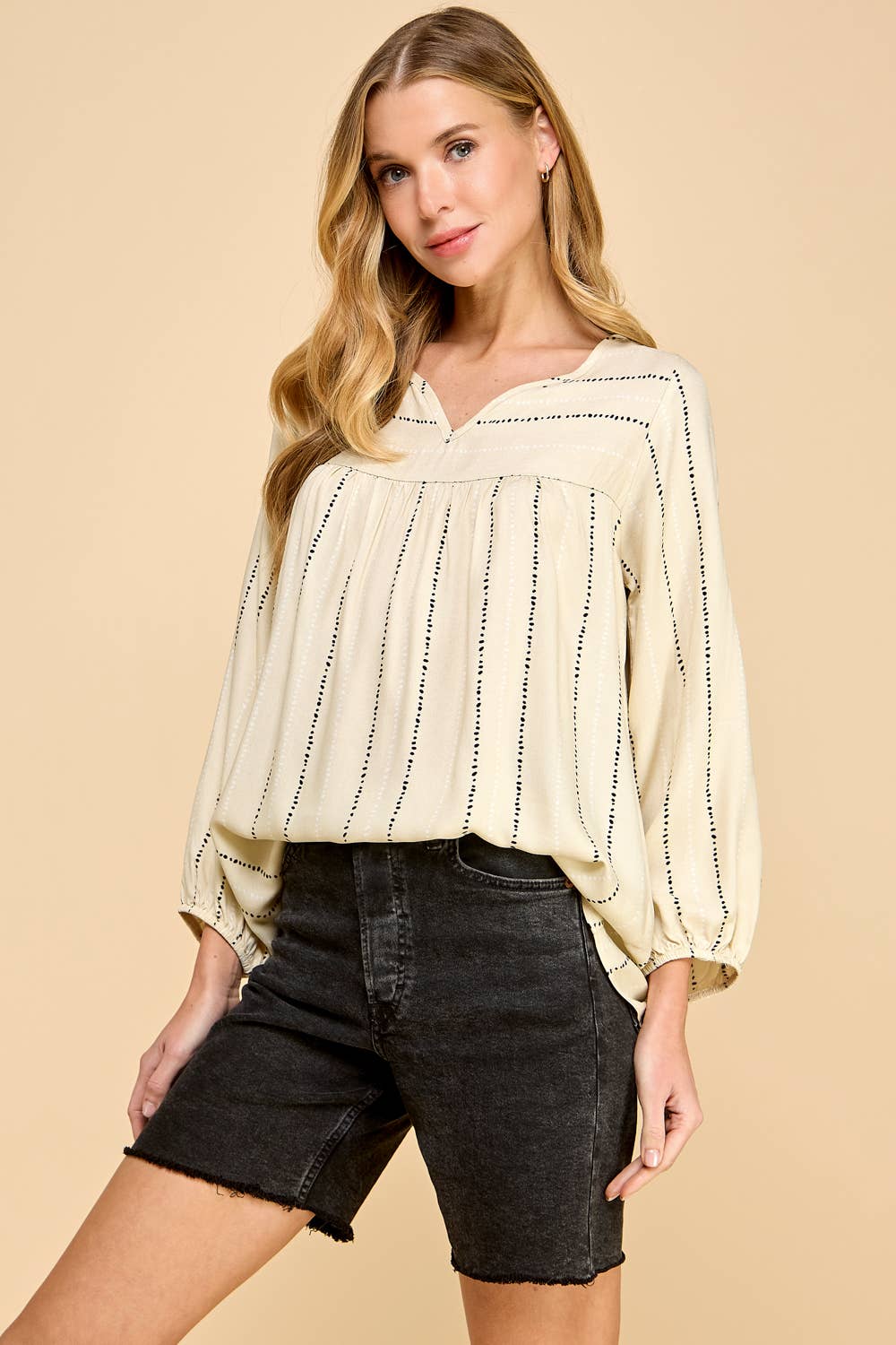 The Leslie-Dot Patterned Printed Top