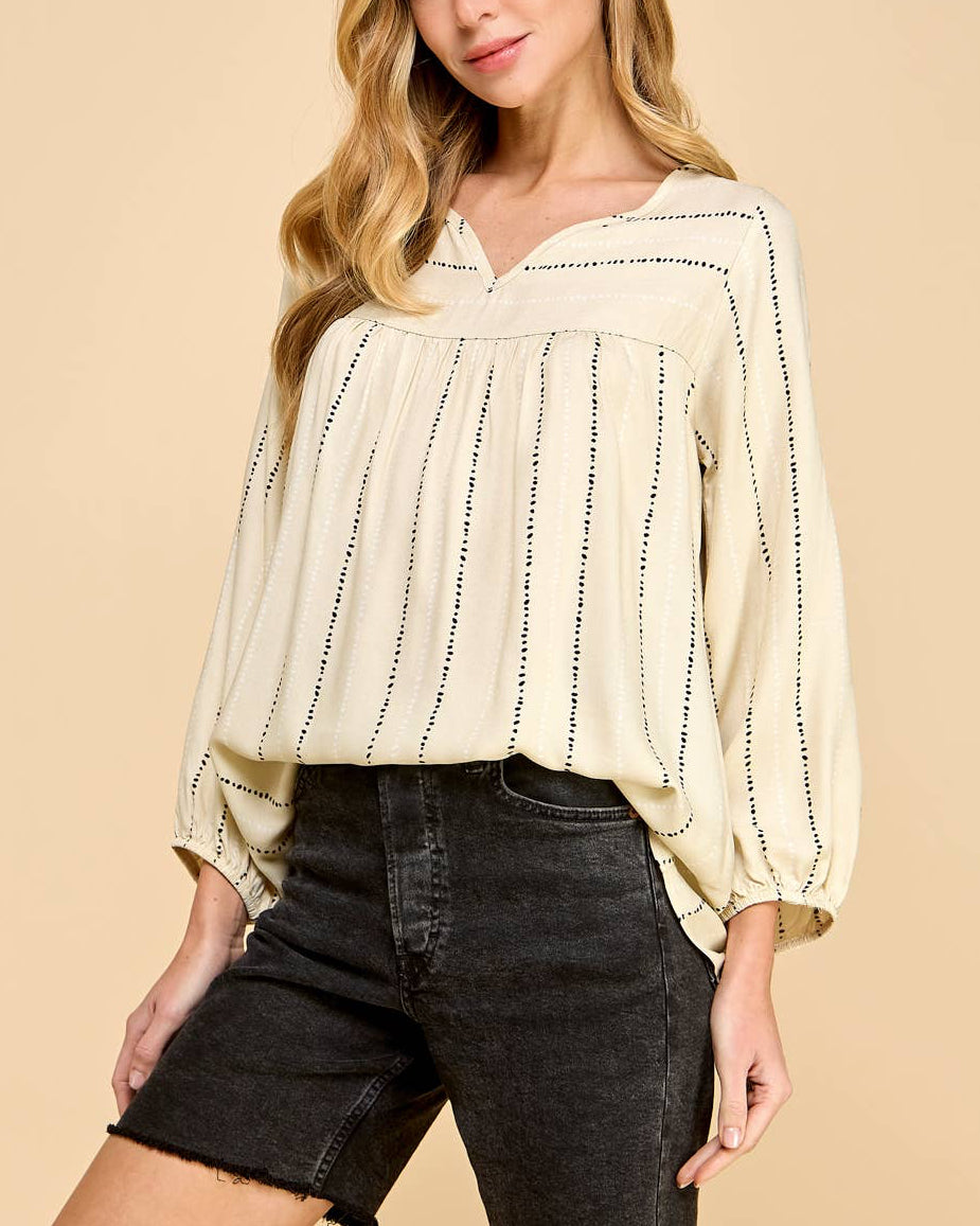 Leslie-Dot Printed Top