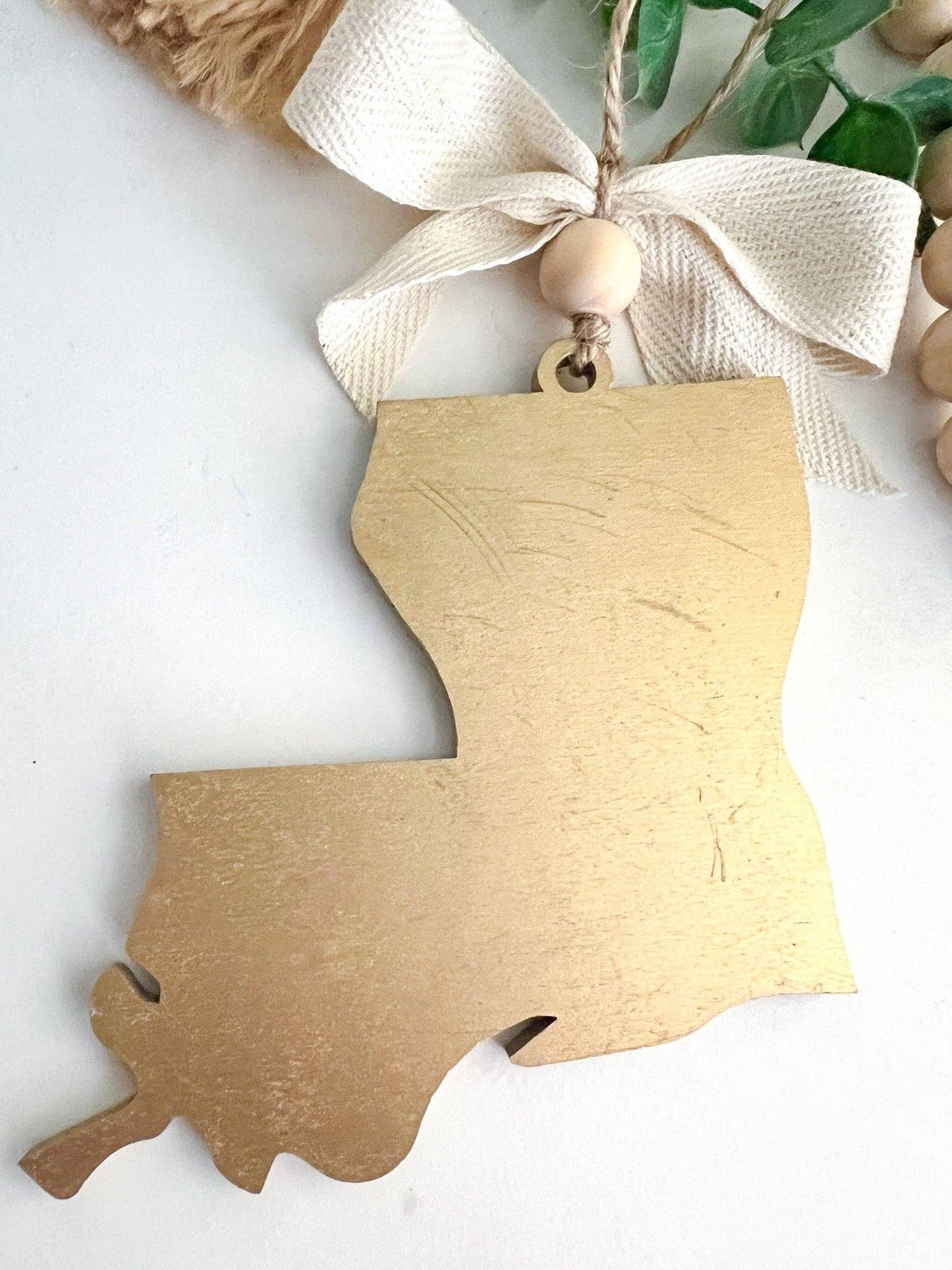 Louisiana Magnolia Gold & White Ornament Christmas Ornament