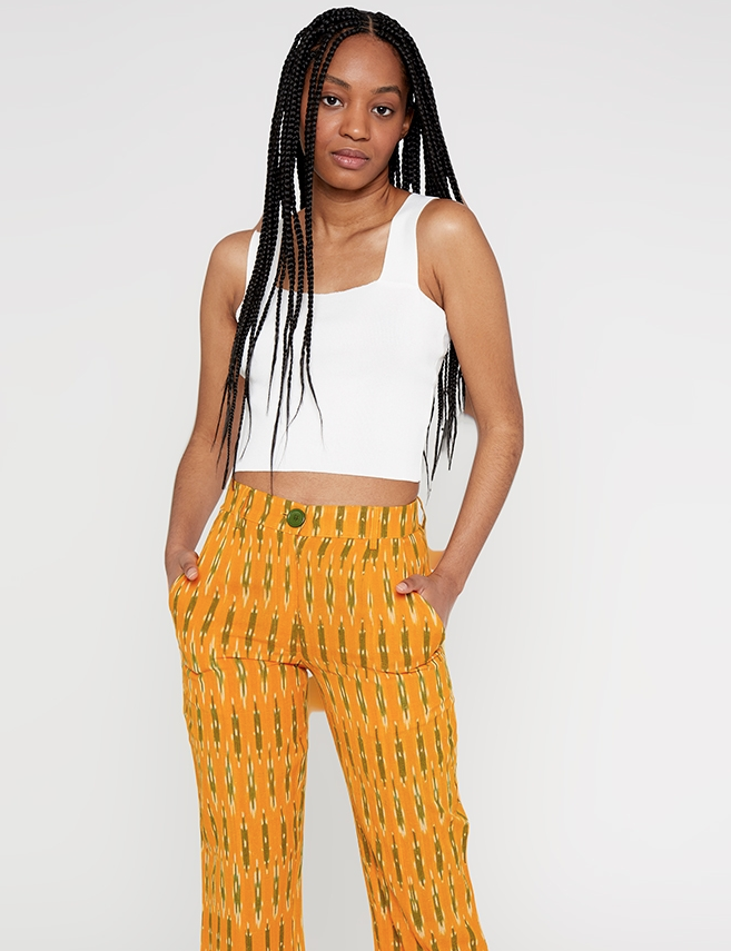 Knit Back Wrap Top - White