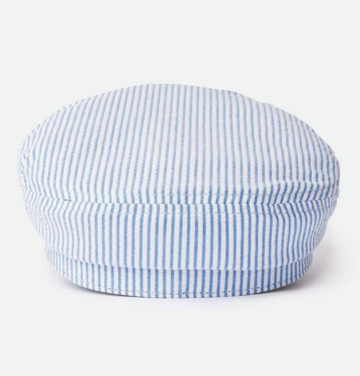 Ashland Cap - Slate Blue/Off White Seersucker - Genterie Supply Co.