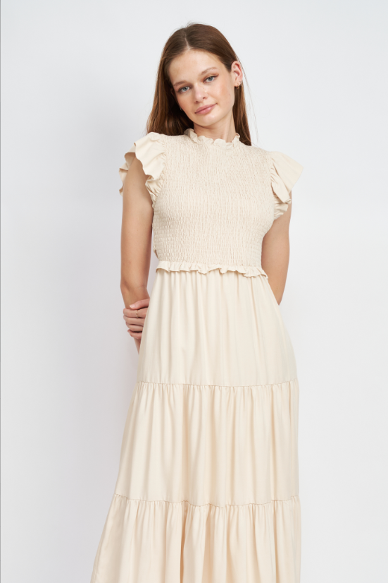 Denisse Midi Dress - Natural