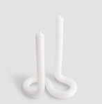 Double Twist Candle - White