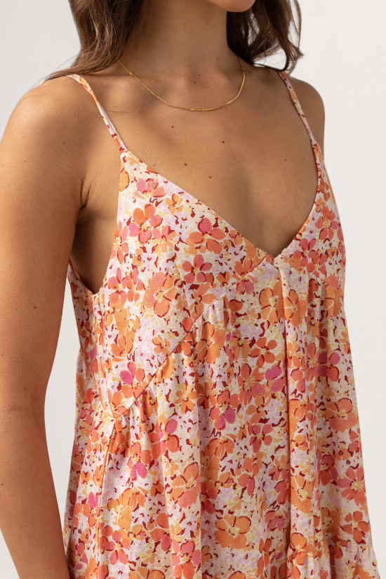 Rosa Floral Tiered Midi Dress - Pink