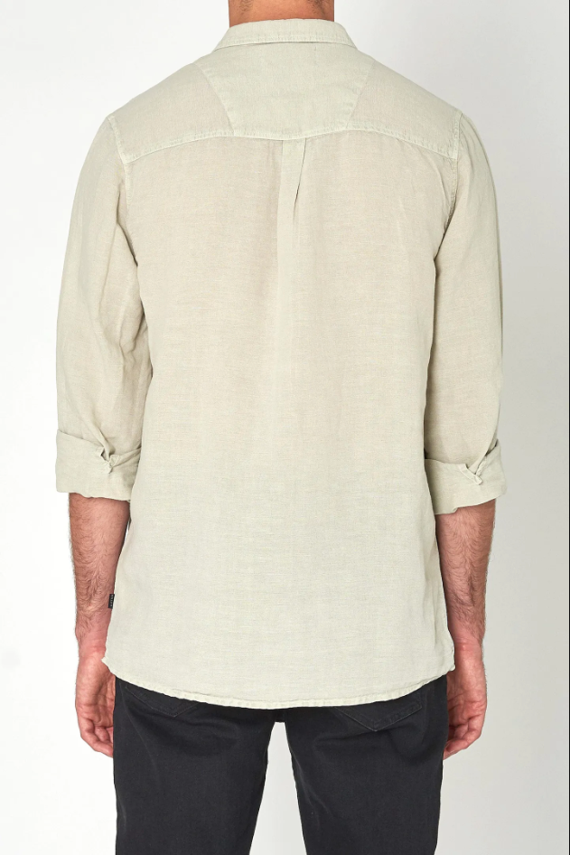 Men At Work L/S Hemp Shirt - Stone