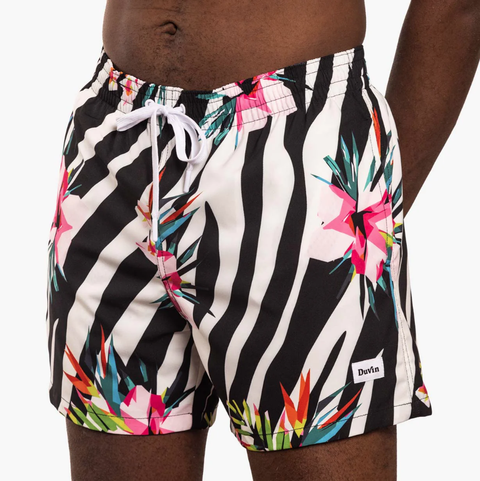 Zebra Floral Swim Short