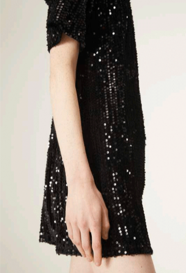 Sequined Mini Dress - Black