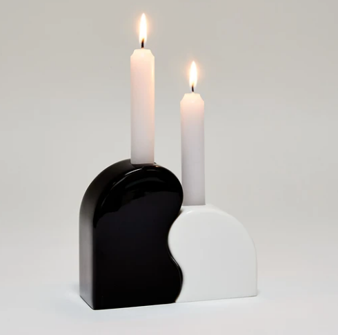 Seymour Candle Holders - Black/White