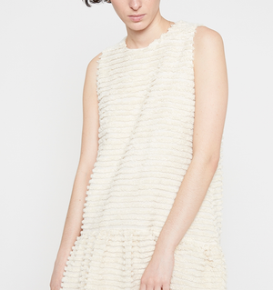 Sleeveless Textured Dress - White