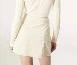 Corduroy Mini Skirt - White