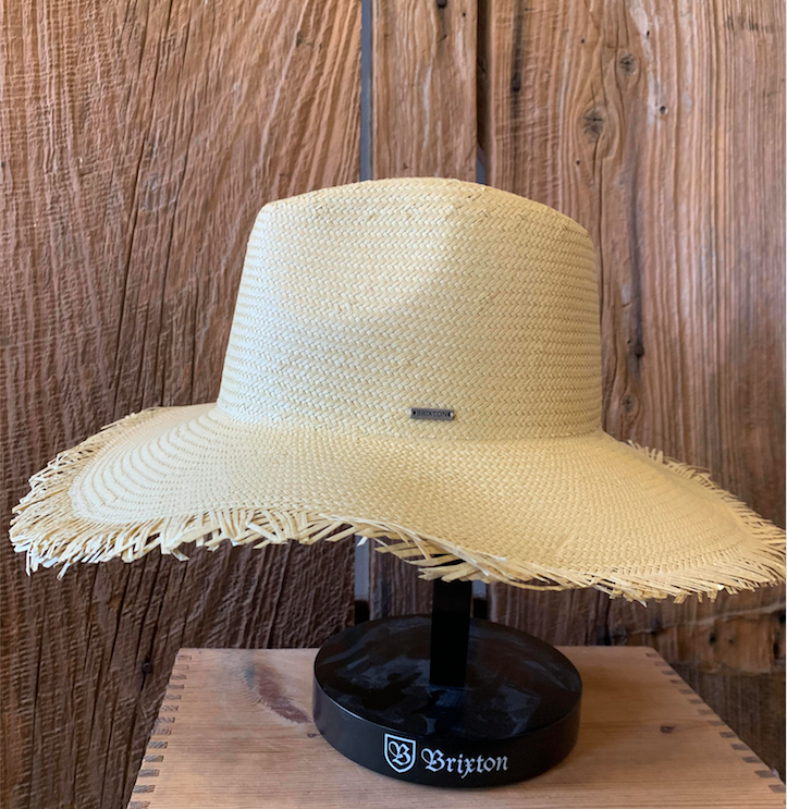 Jo Straw Frayed Fedora - Honey