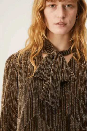 Lurex Mini Dress - Gold