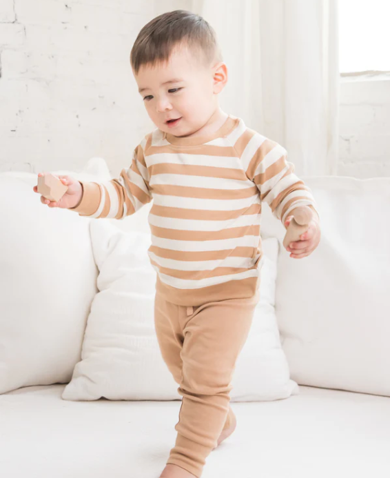 Portland Pullover - Tan Ely Stripe