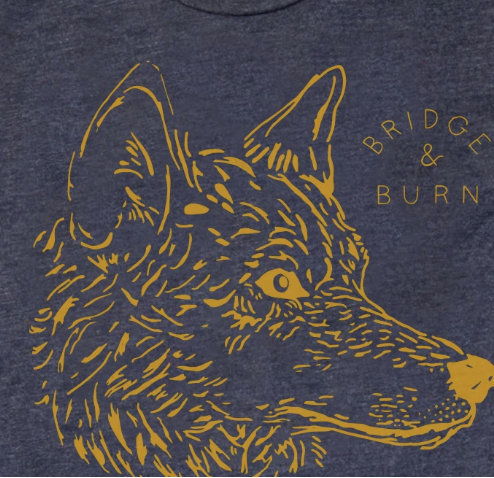 Women's Wolf Tee - Navy - Genterie Supply Co.