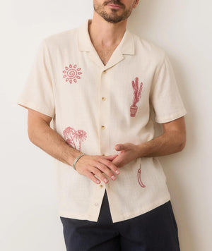 Embroidered Resort Shirt - Natural