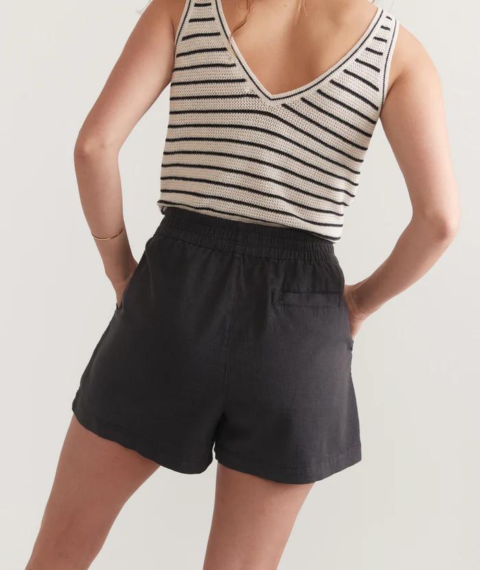 Elle Stretch Selvage Short - Faded Black