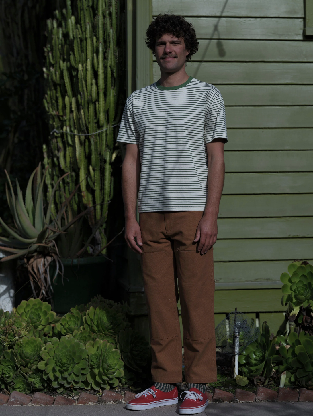 Striped Heavy Tee - Green/Natural