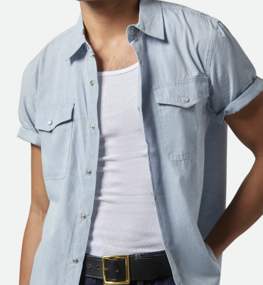 Wayne Western Shirt - Medium Blue