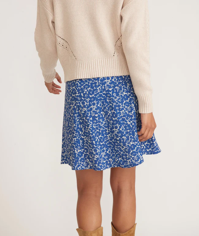 Bonnie Mini Skirt - Blue Ditsy Floral