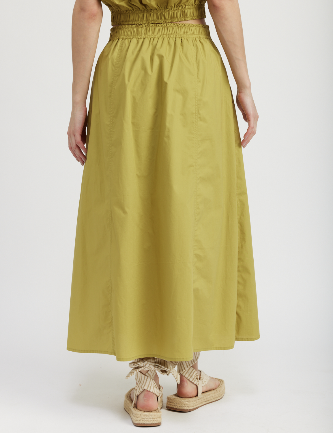 Collins Midi Skirt - Dark Chartreuse