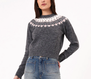 Fair Isle Knit Sweater - Vintage Black