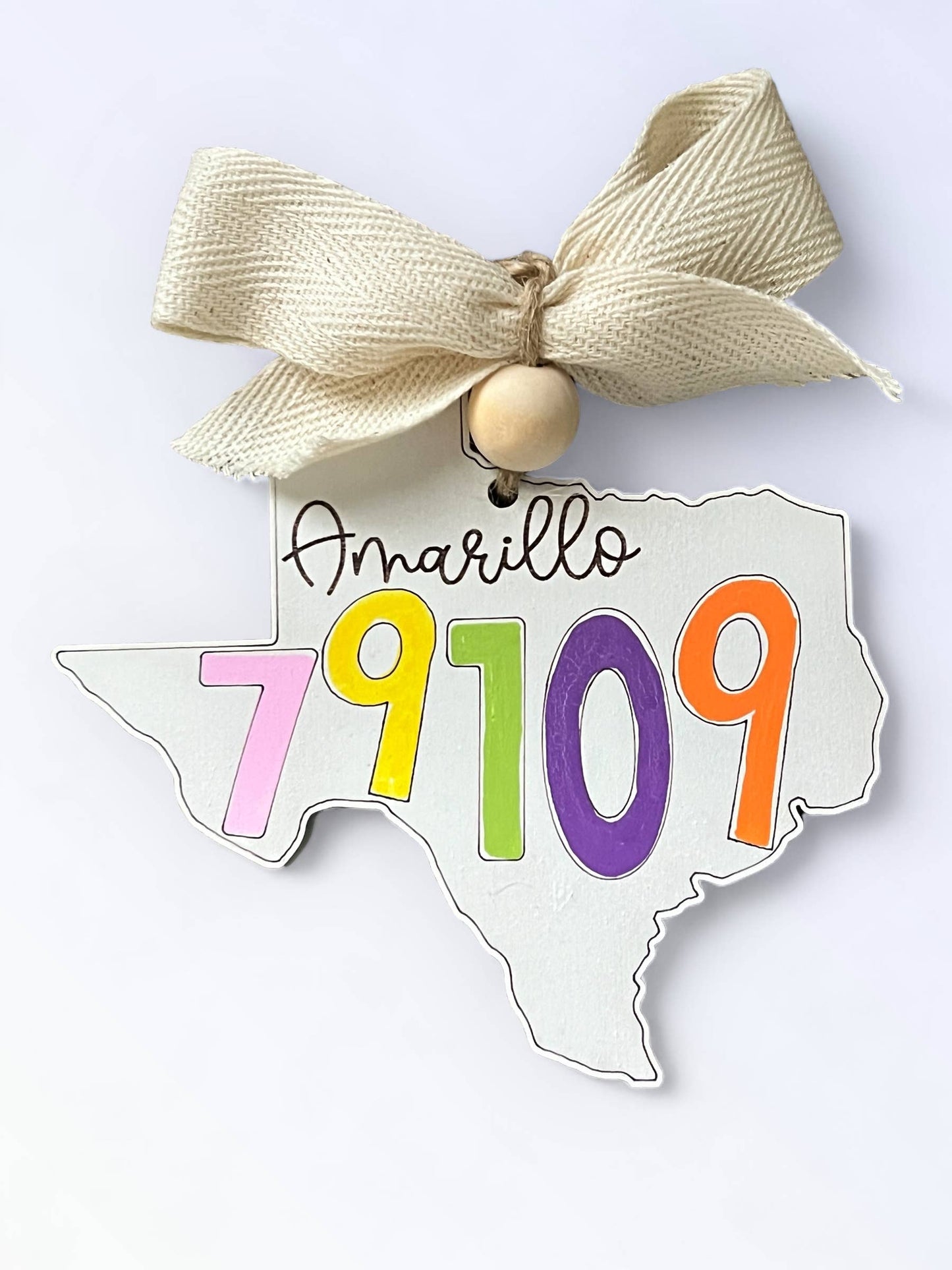 Geaux Magnolia - State Ornament w/ Town Name Zip Code Merry Christmas City