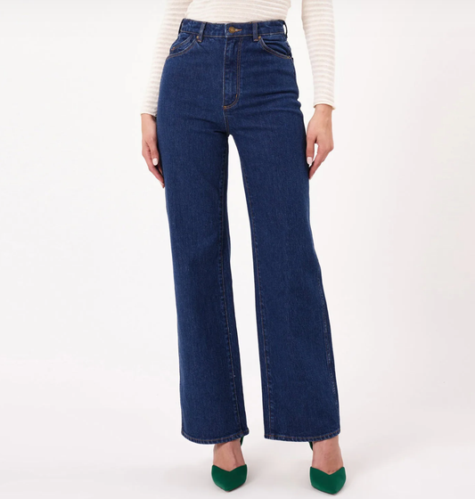 Heidi High-Rise Wide Leg Jeans - Dark Stone